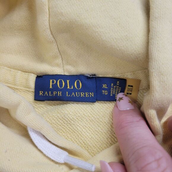 Polo Ralph Lauren Womens XL Big Pony Hoodie Yellow Sweatshirt Limited Edition - Picture 2 of 9